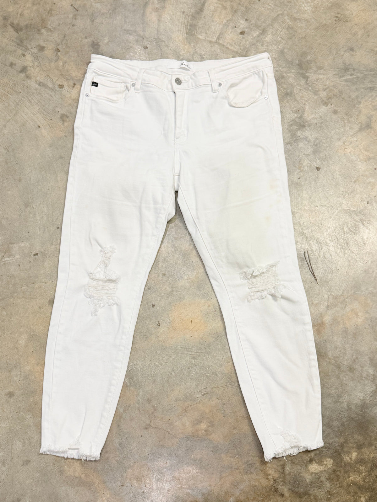 Womens White Kancan Skinny Jeans Size 15 EUC