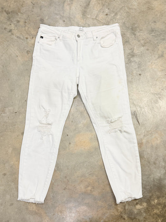 Womens White Kancan Skinny Jeans Size 15 EUC