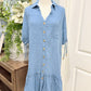 Womens Umgee Blue Cotton Gauze Dress Medium EUC