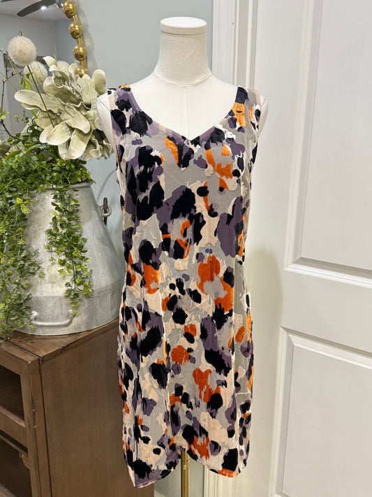 Womens Cabi Velvet Leopard Dress Small EUC
