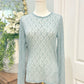Womens Green Lace Undershirt Medium EUC