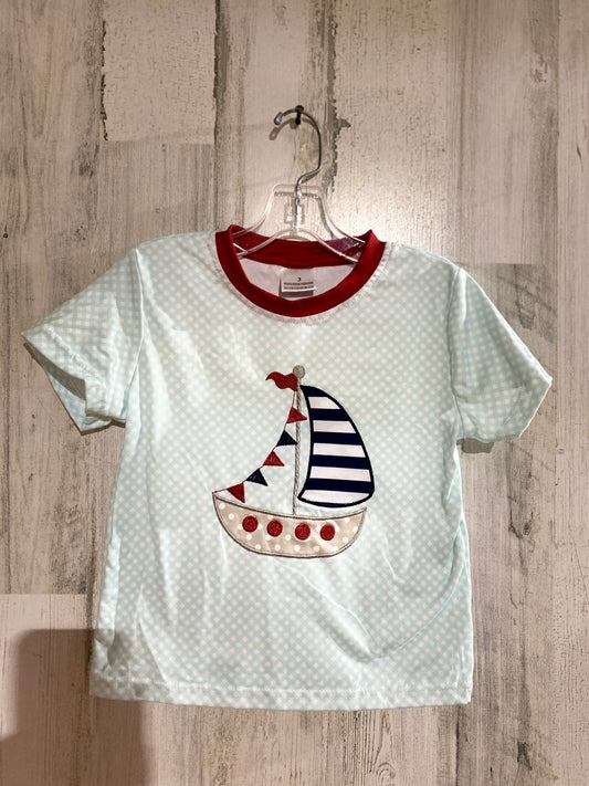 Boys Embroidered Saliboat Tee Sz 3