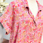 Womens Lucky Brand Pink Floral Blouse Large EUC