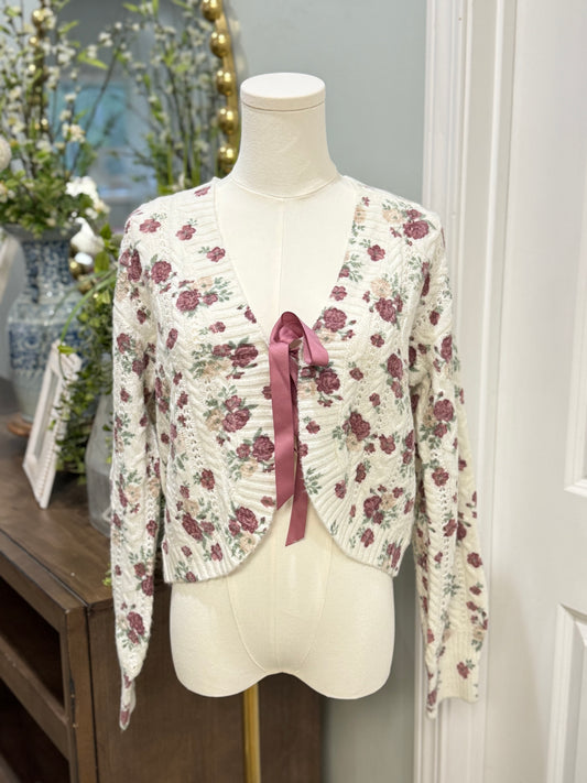 Womens Francesca's floral Sweater Small NWT