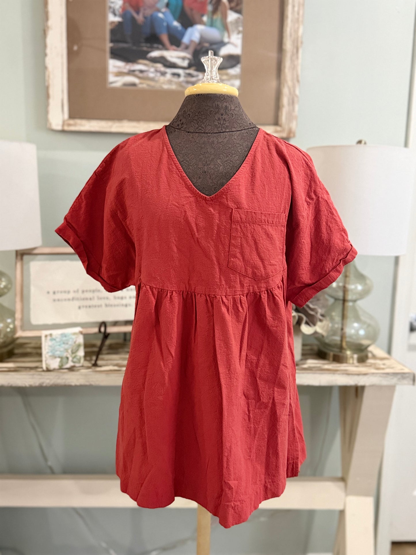 Womens Linen Peplum Blouse Large