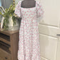 Womens Peach Love Blue Floral Dress Large NWT $72