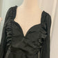 Womens Black Satin Smocked Cocktail Dress Size Large NWT MARKDOWN