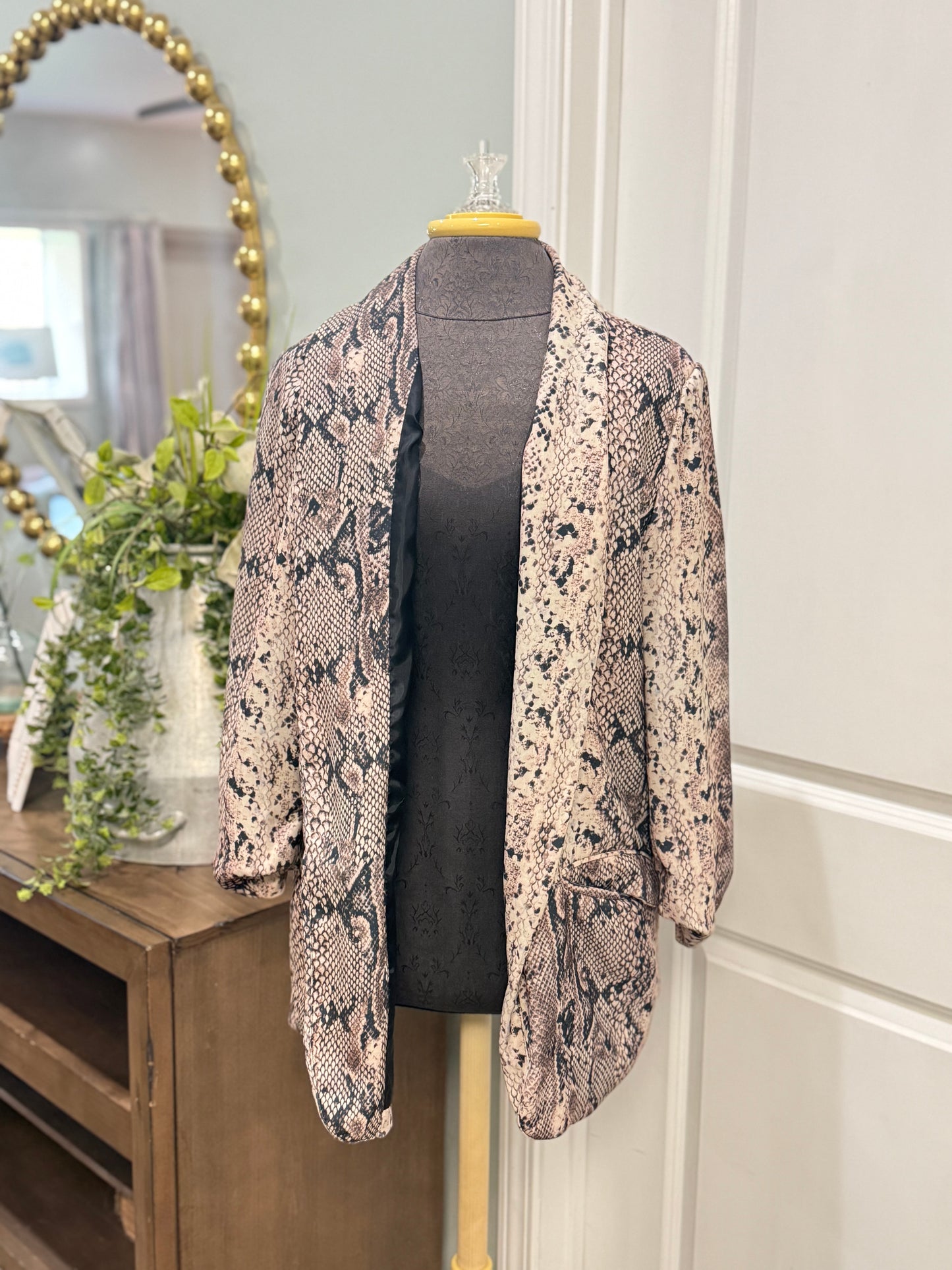 Womens Snake Print Blazer Large