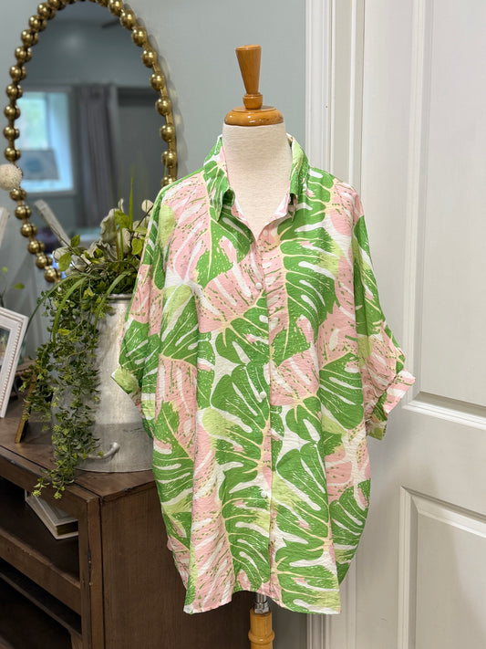 Womens Chic Soul Floral Blouse Size 1X