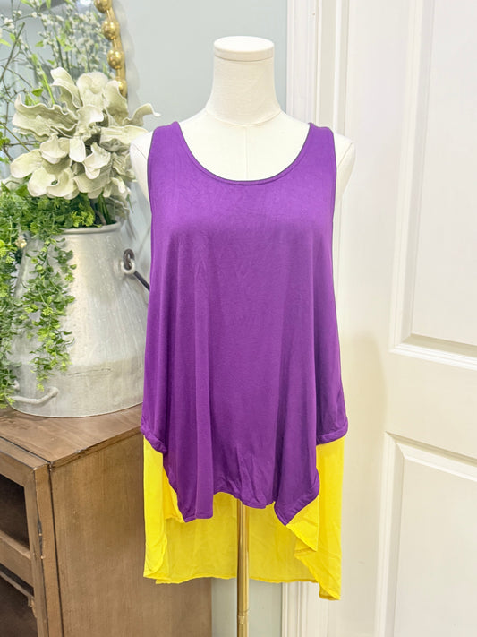 Womens Umgee Purple & Yellow Tank Small EUC