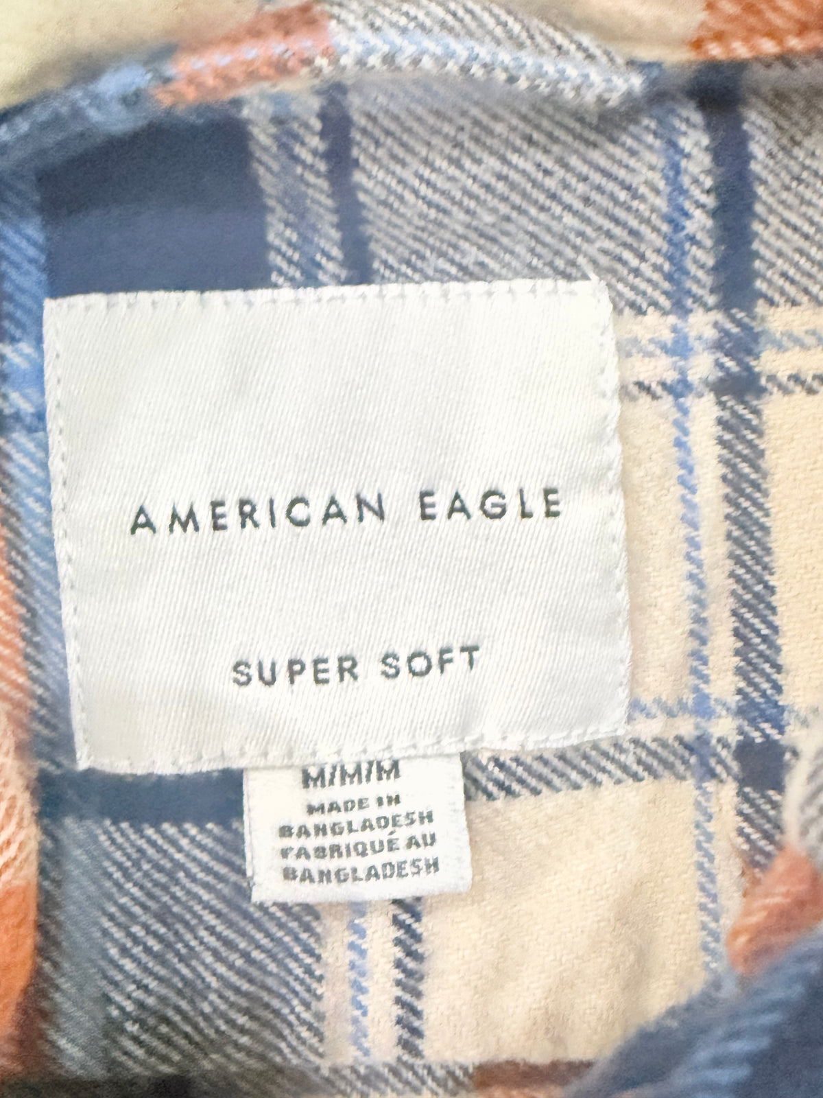 Mens American Eagle Flannel Button Down Medium EUC