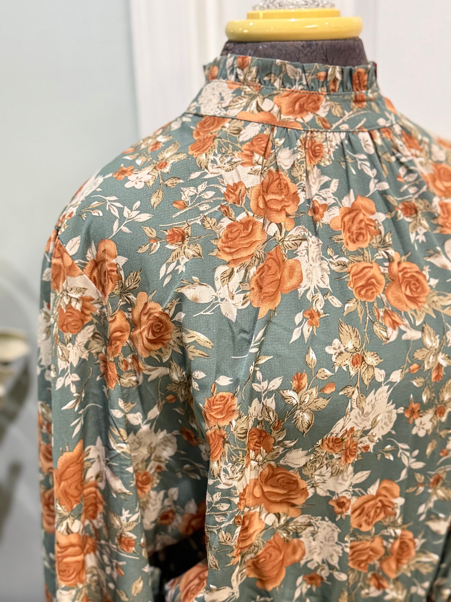 Womens Green Floral Maxi Dress XL & 2XL EUC