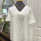 Womens White Satin Blouse Medium EUC