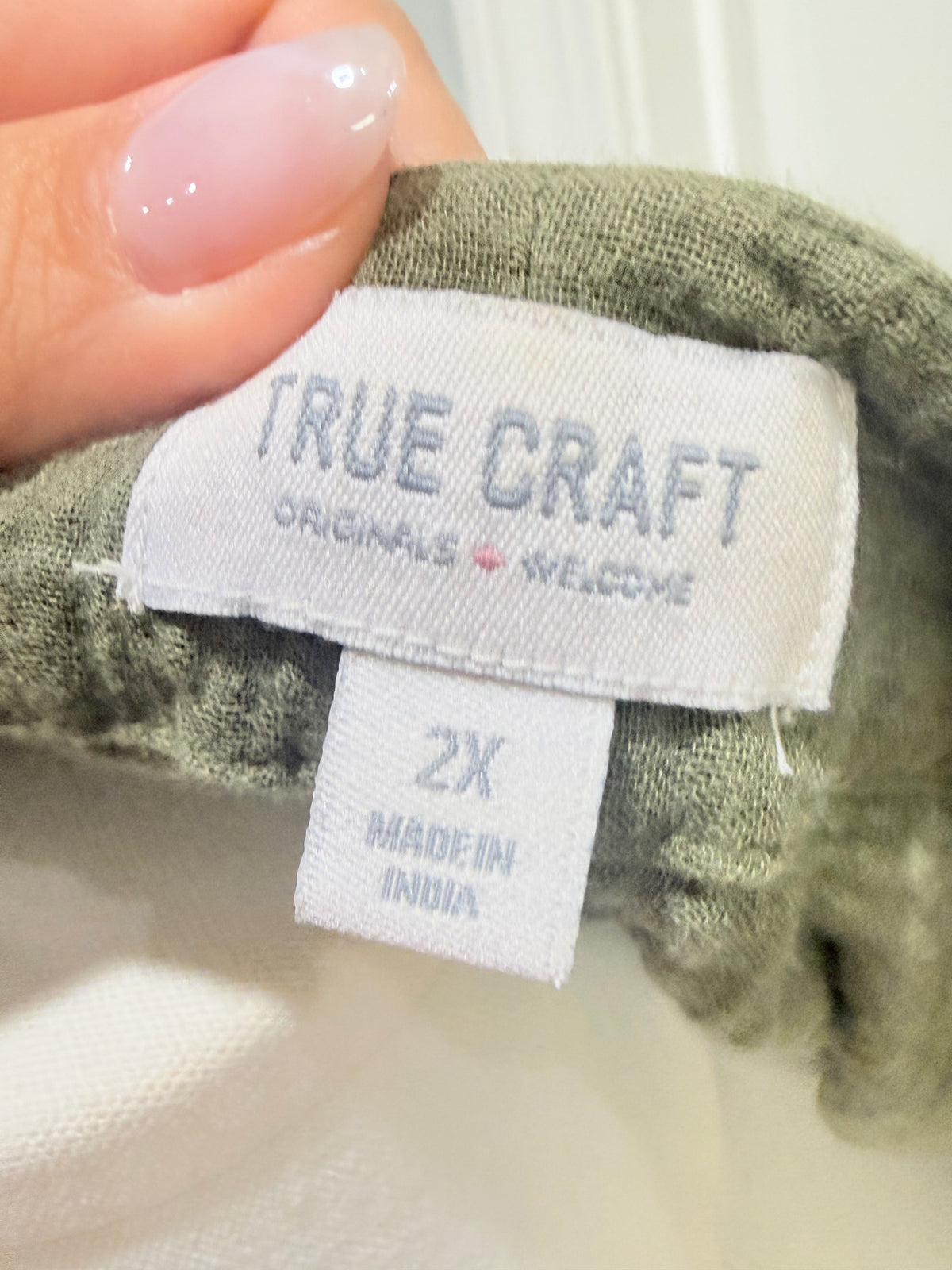 Womens Green Cotton Gauze Dress 2X  EUC