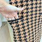 Womens Houndstooth Midi Dress Small NWT
