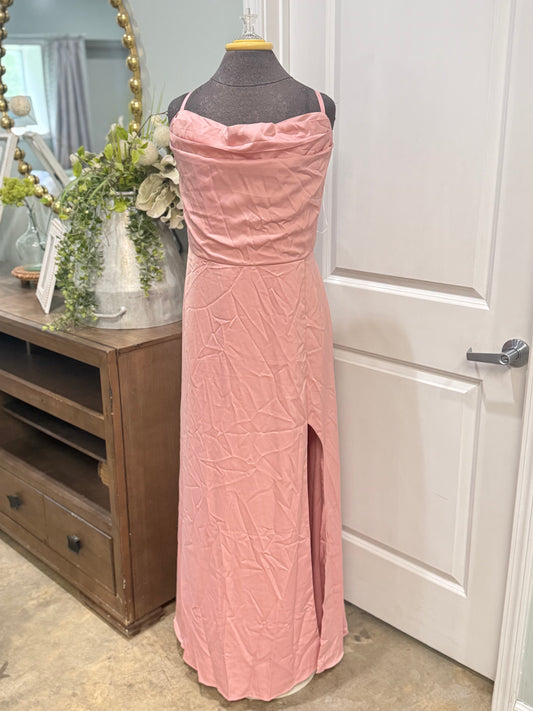 Womens Lulu's Pink Satin Dress 1X NWT