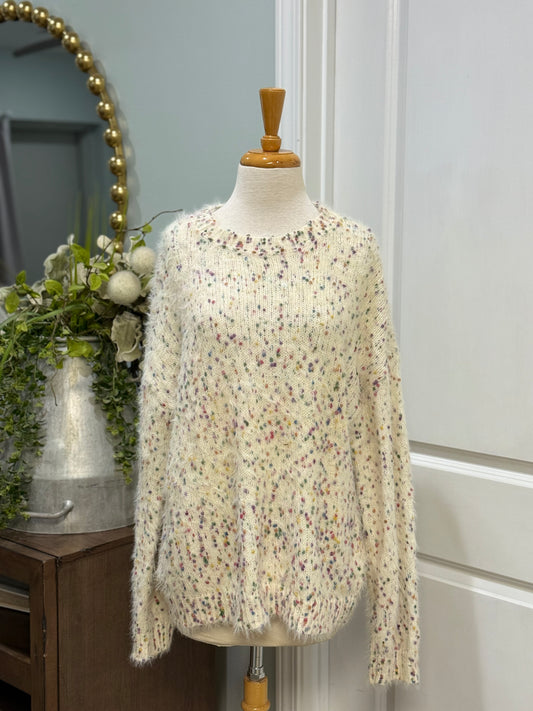 Womens Mainstrip Confetti Sweater Size Large