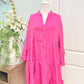 Womens Pink Cotton Gauze Dress Large EUC