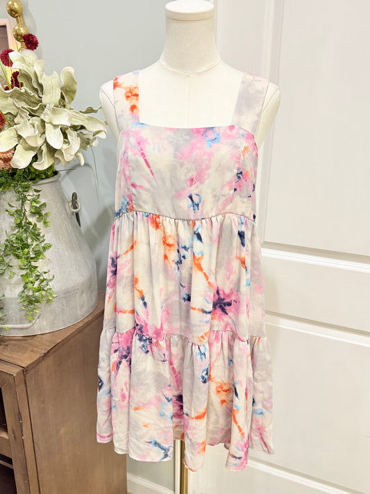 Womens Adrienne Tie Dye Dress Large EUC