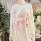 Womens Ribbed Bow Sweatshirt XL EUC