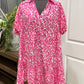 Womens Umgee Pink Damask Dress Medium EUC