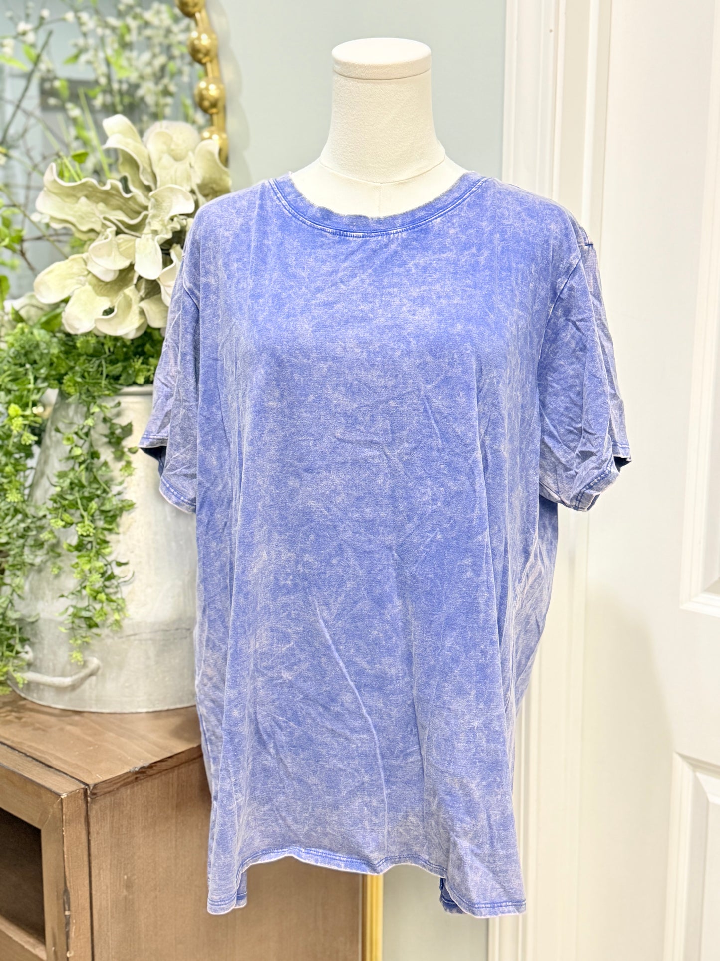 Womens Zenana Acid Wash Tee 1X EUC