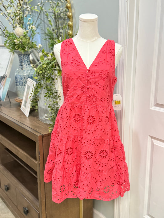 Womens Pink Eyelet Dress Small NWT