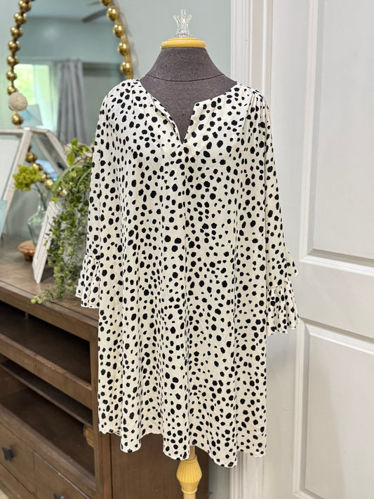 Womens Umgee White Leopard  Mini Dress Large
