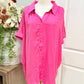 Womens Pink Jodifl Satin Blouse 2X EUC