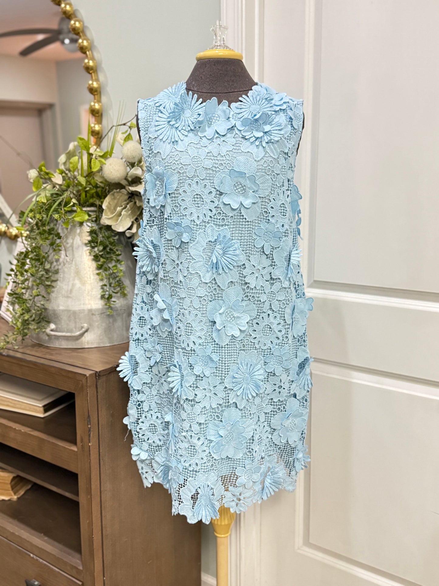 Womens J.Marie Eyelet Dress Medium Retail $195