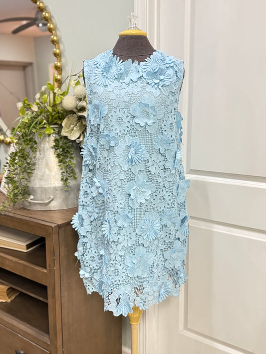 Womens J.Marie Eyelet Dress Medium Retail $195