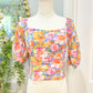 Womens LUSH Floral Cropped Top Medium EUC