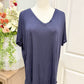 Womens Navy V-Neck Tshirt Medium EUC