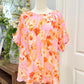Womens Easel Floral Blouse 1X EUC