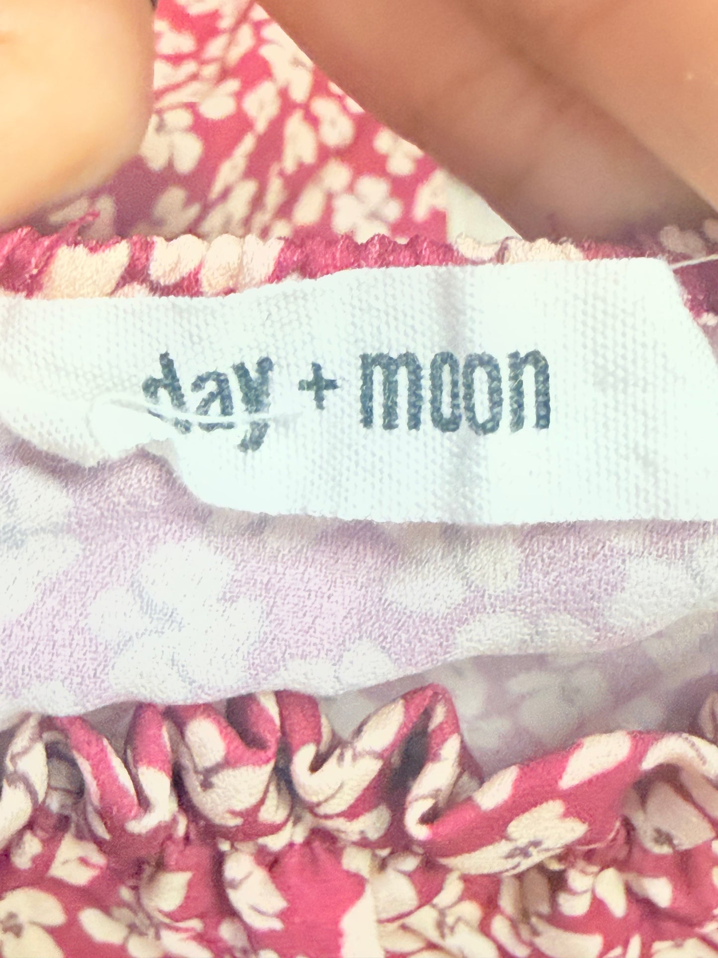 Womens Day+Moon Smocked Floral Romper Small EUC