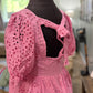 Womens C&V Pink Eyelet Mini Dress Medium EUC