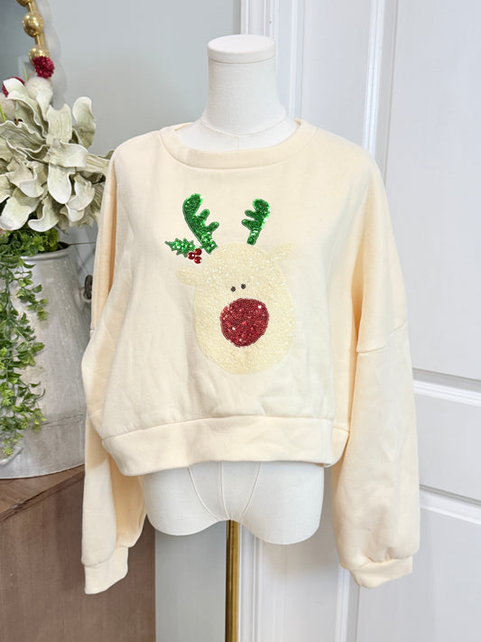 Womens Peach Love Christmas Sweatshirt Medium NWt