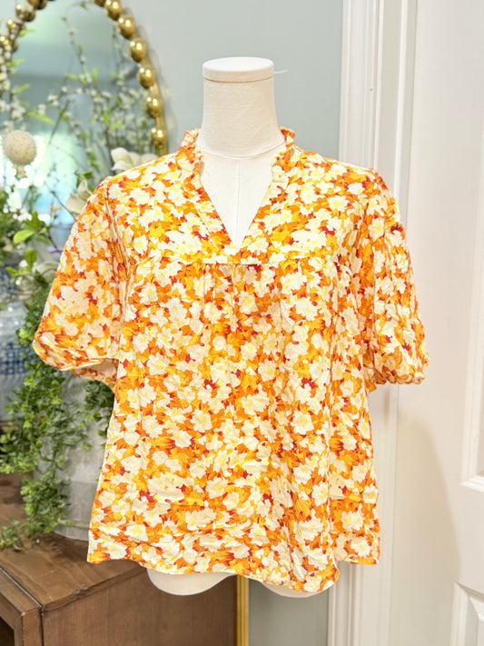 Womens THML Floral Blouse Medium EUC
