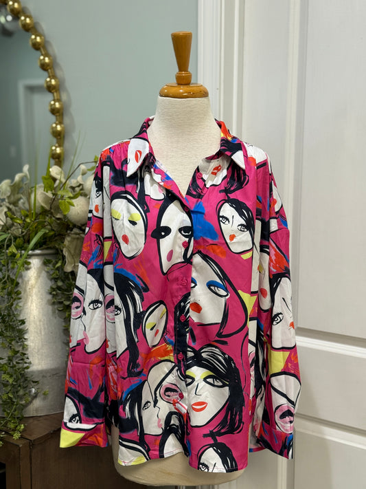 Womens Jodifl Printed Blouse Size Medium NWT