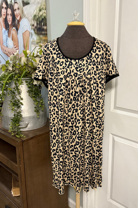 Womens Leopard Moo Moo or Sleep Dress Size XL