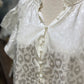 Womens White Leopard Satin Blouse Size 3XL