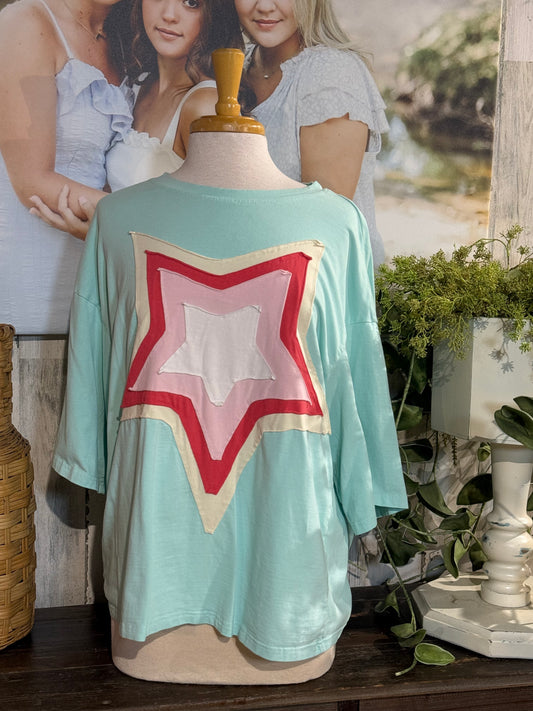 Womens Embroidered Star Blouse Large