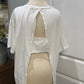 Womens White Cut out Tshirt Size XL