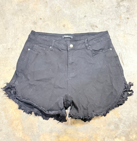 Womens American Bazi Black Denim Shorts 1X EUC