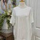 Womens White Cut out Tshirt Size XL