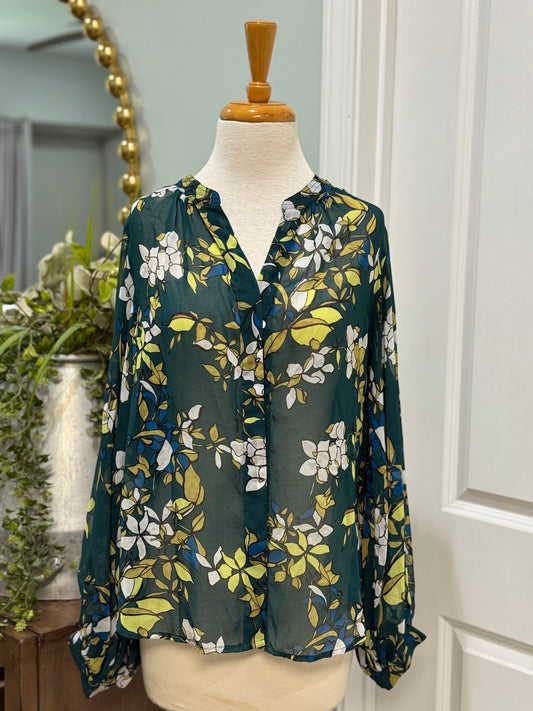 Womens Chico's Sheer Button Down Size 1 (Med) NWT $89