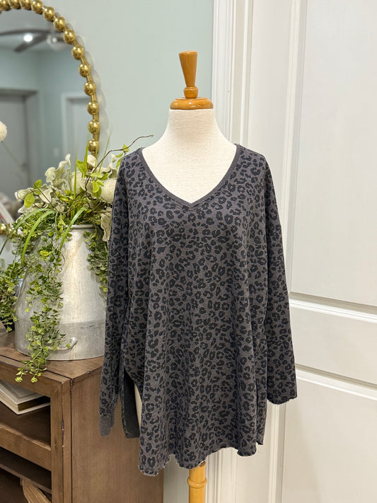 Womens Z Supply Leopard Blouse Size Large