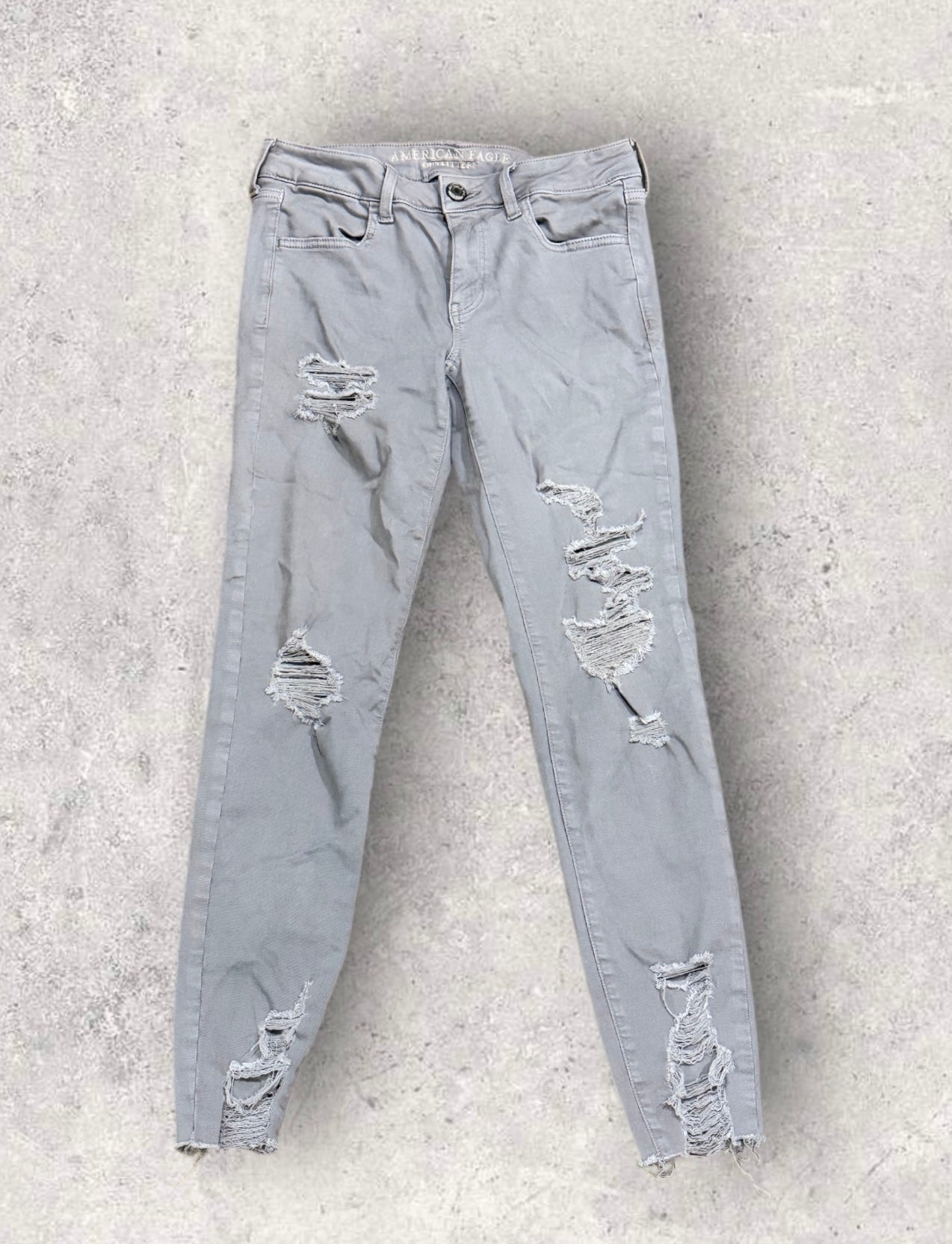 Womens American Eagle Grey Skinny Jeans Size 28