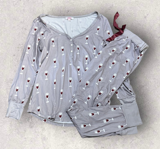 Womens Jordan Jammies Wine Pajama Set Size XL