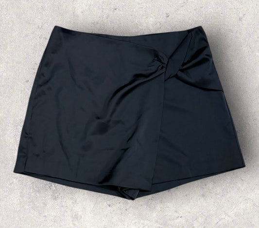 Womens Glam Black Satin Skort Size Medium